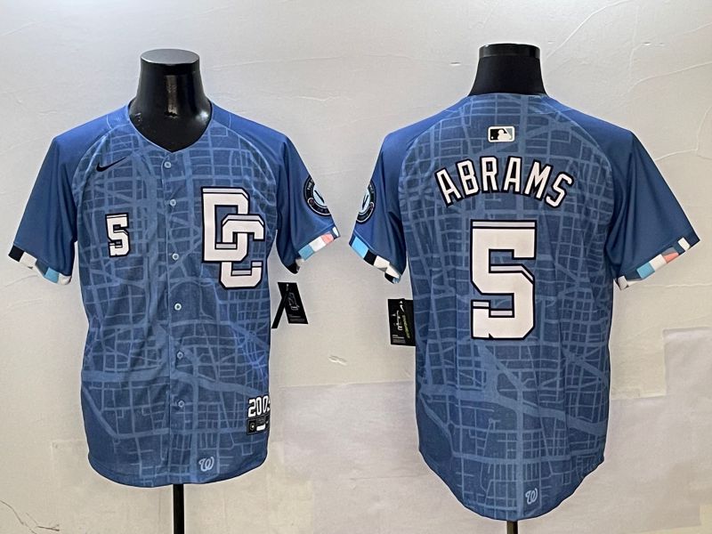 Men Washington Nationals #5 Abrams Blue Joint Name Nike 2025 MLB Jersey style 5->washington nationals->MLB Jersey